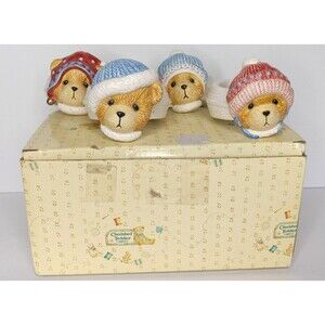 Cherished Teddies Napkin Rings 1996 Priscilla Hillman Winter Holiday Decorations